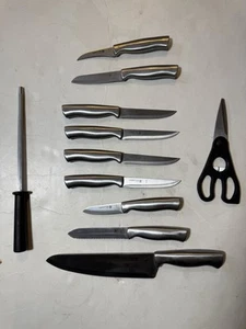 Juego de cuchillos Sabatier de acero al carbono de 11 piezas con bloque - Imagen 1 de 3