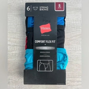 Ropa interior de bikini de cuerda Hanes Comfort Flex Fit para hombre paquete de 6 multicolor talla pequeña - Imagen 1 de 6