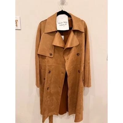 Gabardina Banana Republic Factory Vegana Gamuza Cinturón Marrón Camel Talla S Foto 1 de 4