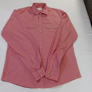 Jared M Custom Clothing Herren rot Baumwolle kariert Druckknopf Hemd Gr. Large - Bild 1 von 19