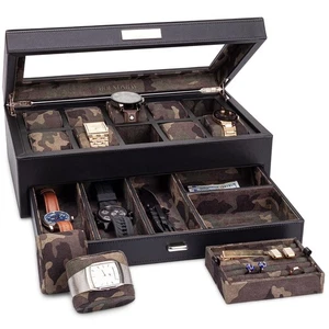 Yachtsman Large Watch Box Jewelry Organizer for Men, Camo Gifts for Men, Jewe... - Picture 1 of 5