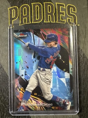 2024 Topps Finest Pete Crow-Armstrong Sky Blue Refractor /250 Uncommon #104 Cubs - Image 1 of 3