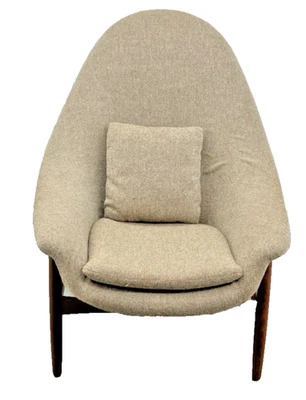 HW Klein for Bramin Møbler Danish Modern Teak Lounge Chair – MCM Scoop Papasan - Image 1 of 4