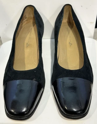 女士手工制作 Easy Spirit Alicet 黑色麂皮绒高跟鞋 10B 码高跟鞋 — 第 1/4 张图片