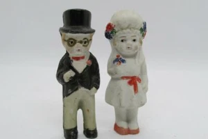 Cute Pair of Bisque Made in Japan Dolls - Bride and Groom - Picture 1 of 4