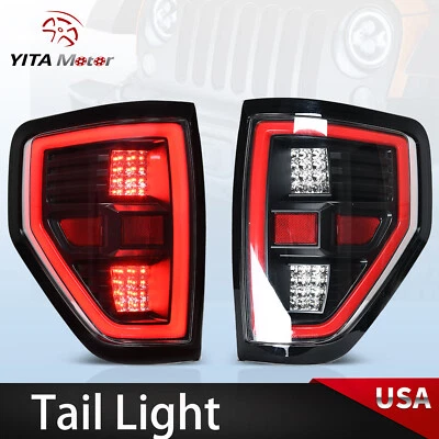 Par de luces de freno traseras LED transparentes negras para camioneta Ford F150 F-150 2009-2014 Foto 1 de 4