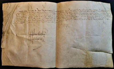 KING HENRI IV SIGNED REWARD FOR FRANCOIS DE BONNE LAST CONSTABLE OF FRANCE 1594 - Image 1 of 4