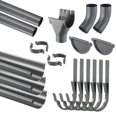 DELUXE DOM 10m Dachrinnen Set 8tlg/250 7tlg./280 6tlg./333 Farbig Anthrazit, Schwarz, Braun