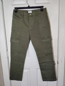 Hudson Utility RFG High-Rise Straight Leg Cargo Army Green Pants 31x27 NWT - Picture 1 of 6