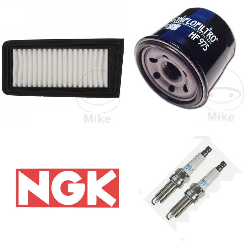 Kit de servicio filtro de aire y aceite Hiflo + bujías NGK (2) para Suzuki AN 650 Z Foto 1 de 1