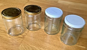 QTY 4 FOUR GLASS BREAKFAST JAR KOMBUCHA PRESERVE STORAGE CRAFT 600ml + LID - Picture 1 of 1
