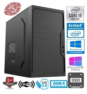 i9 FAST PC - INTEL CORE i9 10900K 5.3GHZ 16GB RAM 500GB SSD - HOME / BUSINESS PC - Image 1 of 4
