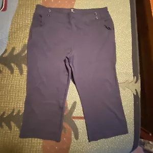 Willit Women's Capri Pants Dress Yoga Work Slacks XXL NAVY 21” Pull-on Stretchy - Picture 1 of 6