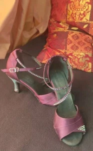 Yaochi Tanzschuhe Damentanzschuhe Latein Salsa Lila Strass 💎 - Bild 1 von 4