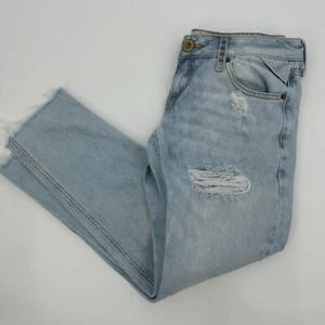 Pantalones de mezclilla River Island para mujer 8 azules desgastados lavado claro cómodos pierna recta - Imagen 1 de 10