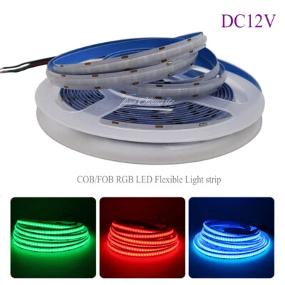 COB LED strip 756 LEDs/m DC12V RGB Flexible Led Strip High Density FOB Light - Image 1 of 4