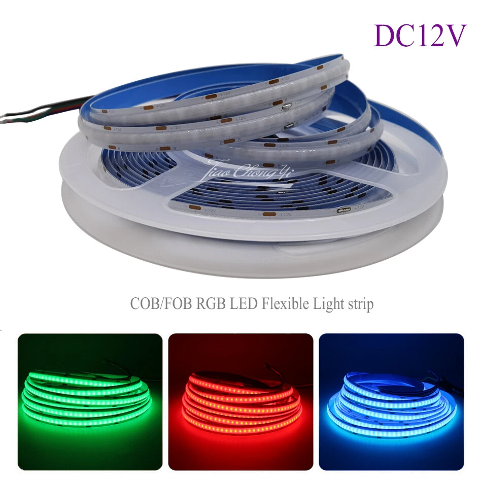 COB LED strip 756 LEDs/m DC12V RGB Flexible Led Strip High Density FOB Light - Image 1 of 4
