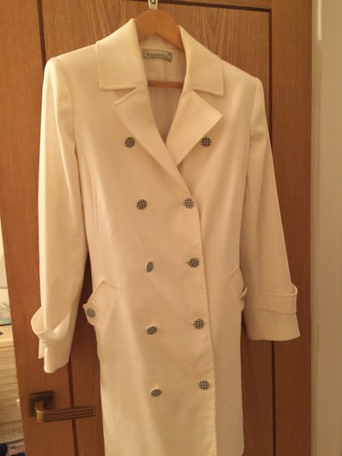 OFF WHITE BELLISSIMO CAPPOTTO DONNA DI DESIGN TAGLIA 44 SPAGNA (UK 14)