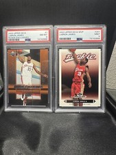 2003 Upper Deck MVP Rookie #201 + 2003 UD Rookie Exclusives #1 LEBRON JAMES PSA