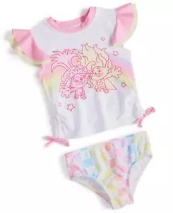Trolls Toddler Girls Flutter-Sleeve Swimsuit, 2 Piece Set - Assorted - Picture 1 of 1