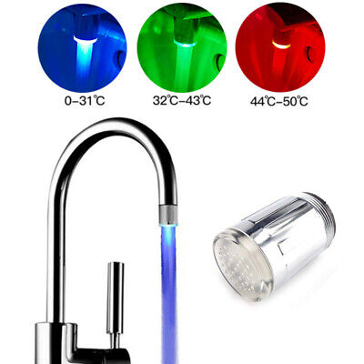 Color Changing Led Tap Faucet Nozzle Head Kitchen Bathroom Sink Water Light Lamp • 4.84€