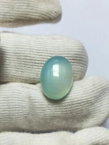 Natural Blue Chalcedony Smooth Oval Cabochon 9.25 Carat 12x16 mm Gemstone - Picture 1 of 8
