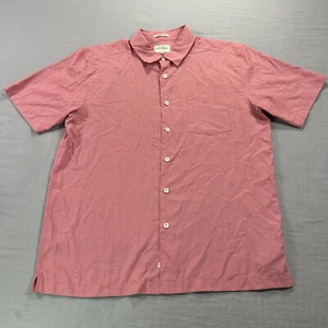 Camisa Quiksilver Waterman Para Hombre Mediana Roja Hawaiana Abotonada Campamento Playa Adulto - Imagen 1 de 9