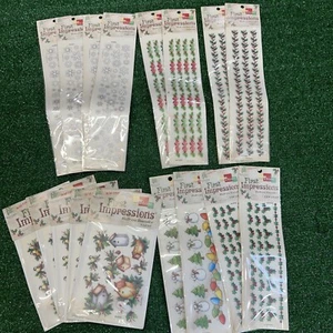 First Impressions Rub On Transfer Lot of 16 Christmas Themed See Description - Picture 1 of 12