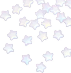100x Frosted Glass Crystal Star Charm Spacer Beads for DIY Jewelry Craft Making - Picture 1 of 7