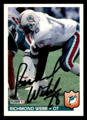 1992 Fleer Football #237 Richmond Webb Signed Autograph (no COA) - Image 1 of 2