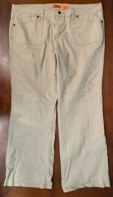 Pantalones de mezclilla vintage de tiro alto para mujer Y2K Zana Di - talla 22, beige, elásticos Foto 1 de 4