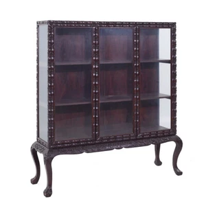 British Colonial Carved Claw Foot China Cabinet - Picture 1 of 6