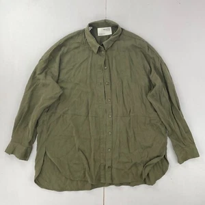 SELECTED FEMME Shirt 12 40 Green Womens Button Up Collared Long Sleeve Relaxed - Picture 1 of 16