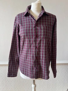 APC burgundy and navy blue checked womens shirt UK 10 EUR38 - Picture 1 of 8
