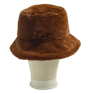Women's Winter Bucket Hat Cozy Faux Fur Brown - Picture 1 of 3