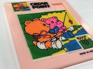 Vintage Cedar Point Amusement bears fishing Slide Puzzle Game -RARE bright!