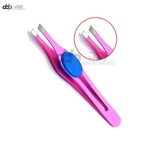 The Big Gripper Slant Tip Stainless Steel Tweezers PINK - Picture 1 of 3