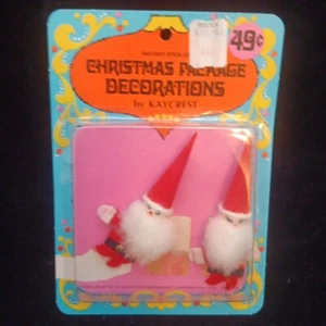 Confezione Vintage Decorazioni Di Kaycrest Stick-On Babbo Natale NOS Natale Giappone - Foto 1 di 8