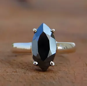 Black Onyx Gemstone 925 Sterling Silver Handmade Ring Valentine Gift KB-115 - Picture 1 of 8