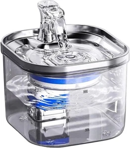 Cat Water Fountain for Drinking,2L Stainless Steel Cat Fountain Faucet Design - Picture 1 of 6