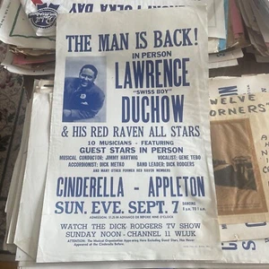 Lawrence “Swiss boy” Duchow ORIGINAL Concert Poster Cinderella Ballroom 1969 Vtg - Picture 1 of 6