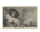 SB3465 VINTAGE TOYS  VICTORIAN GIRL WITH HER FUNNY TOY SHEEPS RPPC HAND. COL