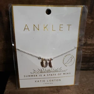 Katie Loxton Summer is a State of Mind Women's Silver Adjustable Charm Anklet - Picture 1 of 6
