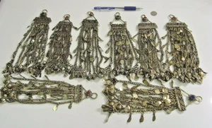 8 antike tadschikische Stammes extra große Schlange Ketten Anhänger Konvolut Bauchtanz 48901 - Bild 1 von 8