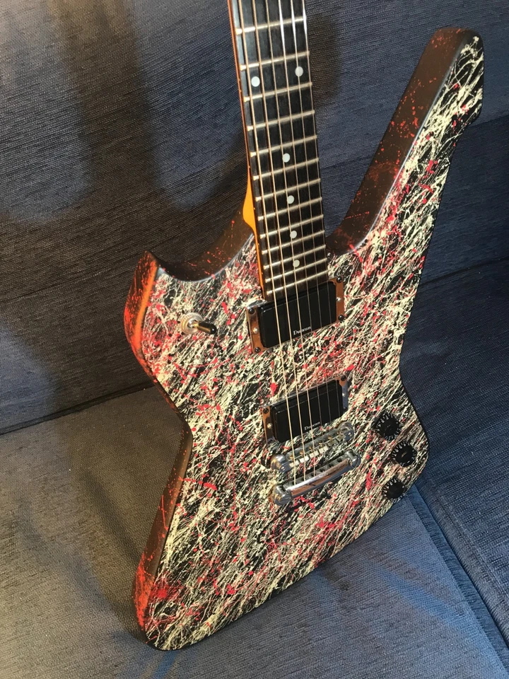 Washburn PS100 Paul Stanley 1998 Korea – Duncan Active Pickups – Custom Splatter - Imagen 1 de 4