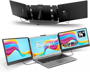 Teamgee Triple Screen Laptop Screen Extender 14" Full HD 1080p IPS Displays - Picture 1 of 1