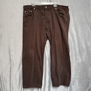 Levis 501 Jeans Herren braun Button Fly gerades Bein Denim Farbspritzer fleckig - Bild 1 von 12