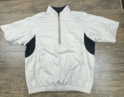 Footjoy Windshirt Jacket Mens Large Tour Collection Beige 1/4 Zip Golf - Image 1 of 4
