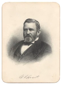 1882 Trautman Presidentes de los Estados Unidos Ulises S. Grant Grabado 5x7 - Imagen 1 de 1