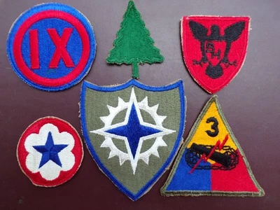 Segunda Guerra Mundial Ejército de los Estados Unidos Parche Infantería Armadura Cuerpo ETO Uniforme Lote Militar Hombro SSI Foto 1 de 2